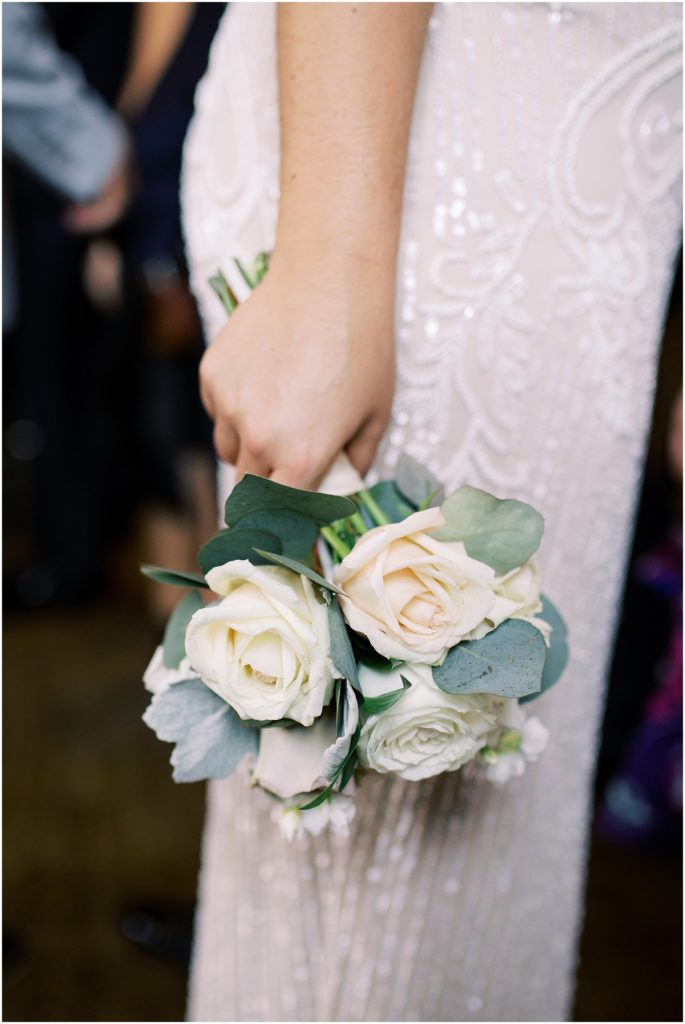 Detail of a bridesmaid bouquet created by Yellow Canary florist
