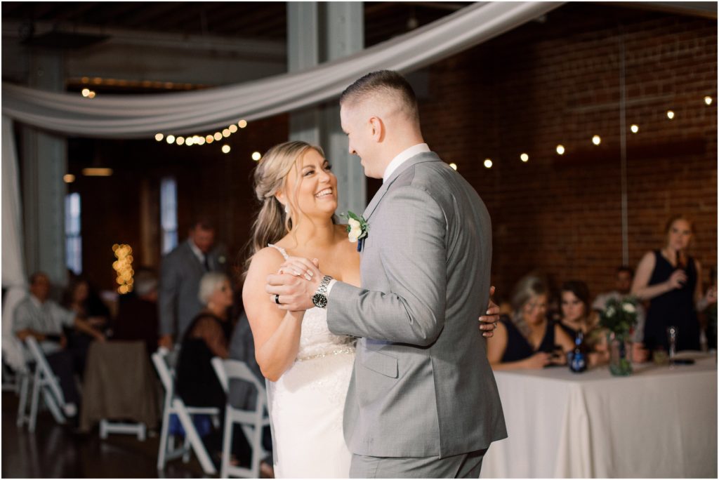 First dance at a wedding reception located at a historic venue Longworth Hall in Cincinnati, Ohio